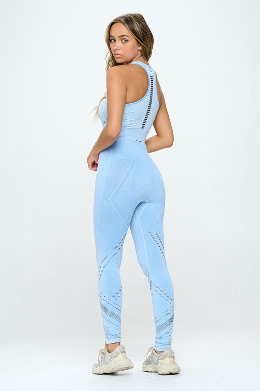 SEAMLESS MINERAL WASHED YOGA TOP + LEGGINGS SET